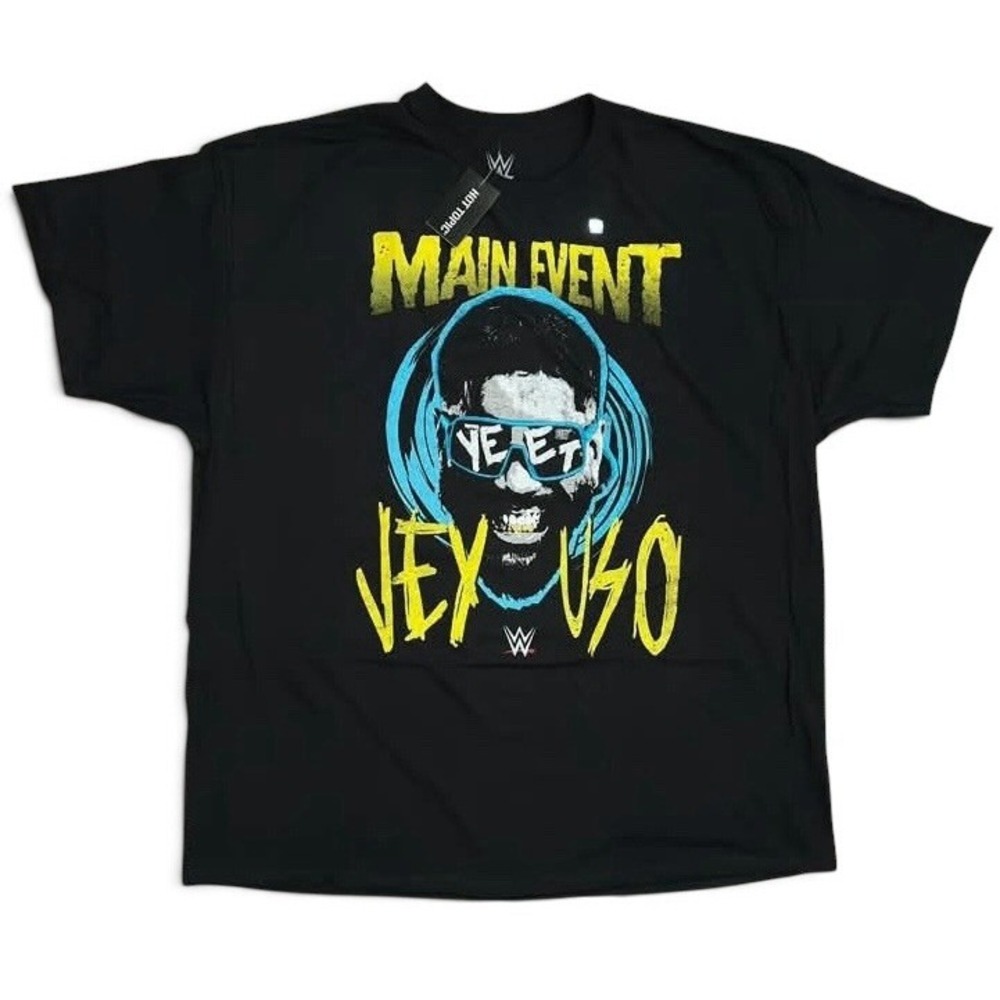 New WWE Jey Uso Main Event Black Shirt Hot Topic Size 2XL
